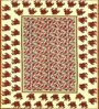 Brown Traditional 120 TC Cotton Queen Sized Bedsheet with 2 Pillow Cover