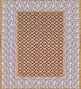 Brown Geometric 120 TC Cotton Queen Sized Bedsheet with 2 Pillow Cover