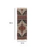 Brown Jute Cotton Screen Printed Hand Woven 8 x 3 Feet Dhurrie