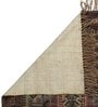Brown Jute Cotton Screen Printed Hand Woven 8 x 5 Feet Dhurrie