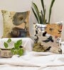 Brown Jute Ethnic motif 24x24 inches Cushion Covers (Pack of 2)