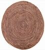 Brown Geometric Jute 3 ft x 3 ft Hand Woven Round Carpet