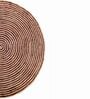 Brown Geometric Jute 3 ft x 3 ft Hand Woven Round Carpet