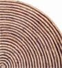 Brown Geometric Jute 3 ft x 3 ft Hand Woven Round Carpet
