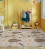 Brown Kids Polyester 3 ft x 5 ft Machine Made Carpet