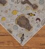 Brown Kids Polyester 3 ft x 5 ft Machine Made Carpet