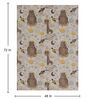 Brown Kids Polyester 4 ft x 6 ft Machine Made Carpet