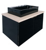 Stainless Steel Bathroom Vanity in Black With Counter Top Wash Basin