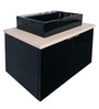 Stainless Steel Bathroom Vanity in Black With Counter Top Wash Basin