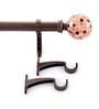 Brown Mac Mosaic Iron Expandable 1 Curtain Rod with Accessories ( 52 to 144 Inches)