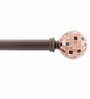 Brown Mac Mosaic Iron Expandable 1 Curtain Rod with Accessories ( 52 to 144 Inches)