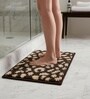 Brown Floral Microfiber 24X16 Inches Anti-Skid Door Mat