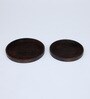 Brown Mahogany Wood (Set of 2) Serving Tray