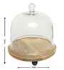 Brown Mango Wood  Cloche With Wooden Base