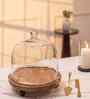 Brown Mango Wood  Cloche With Wooden Base