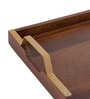 Brown Mango Wood Rectangular Serving Tray