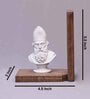 Man Statues Brown Wood & Marble Bookend