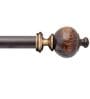 Brown Matte 36 Inch expandable to 66 Inch Iron Curtain Rod with Brackets