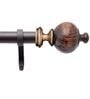 Brown Matte 36 Inch expandable to 66 Inch Iron Curtain Rod with Brackets