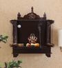 Brown Mdf Mandir With Door