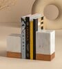 Block White & Brown Engineered Wood Bookend
