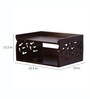 Engineered Wood Carved Wall Mounted Set Top Box Holder in Brown Colour