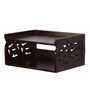 Engineered Wood Carved Wall Mounted Set Top Box Holder in Brown Colour