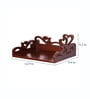 Engineered Wood Carved Wall Mounted Set Top Box Holder in Brown Colour