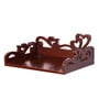 Engineered Wood Carved Wall Mounted Set Top Box Holder in Brown Colour
