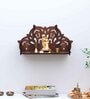 Brown MDF Wall Mounted Pooja Shelf