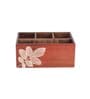 Brown Mdf Wood Rectangle 1 Pcs Cutlery Holder