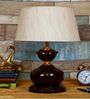 Brown Metal & Cotton Beige Colour Table Lamp