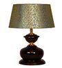 Brown Metal & Cotton Green & Gold Colour Table Lamp