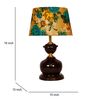 Brown Metal & Cotton Green & Yellow Colour Table Lamp