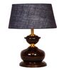 Brown Metal & Natural Fiber Blue Colour Table Lamp