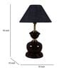 Brown Metal & Natural Fiber Blue Colour Table Lamp