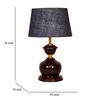 Brown Metal & Natural Fiber Blue Colour Table Lamp