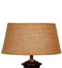 Brown Metal & Natural Fiber Brown Colour Table Lamp