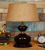Brown Metal & Natural Fiber Brown Colour Table Lamp