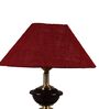 Brown Metal & Natural Fiber Maroon  Colour Table Lamp
