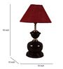 Brown Metal & Natural Fiber Maroon  Colour Table Lamp