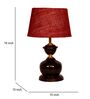 Brown Metal & Natural Fiber Maroon Colour Table Lamp