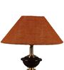 Brown Metal & Natural Fiber Mustard Colour Table Lamp