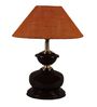 Brown Metal & Natural Fiber Mustard Colour Table Lamp