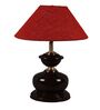 Brown Metal & Natural Fiber Red Colour Table Lamp
