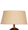 Brown Metal & Natural Fiber White Colour Table Lamp