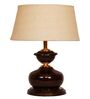Brown Metal & Natural Fiber White Colour Table Lamp