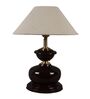 Brown Metal & Natural Fiber White Colour Table Lamp