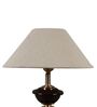 Brown Metal & Natural Fiber White Colour Table Lamp