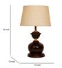 Brown Metal & Natural Fiber White Colour Table Lamp